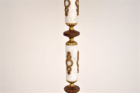 Pair of Antique Marble & Gilt Metal Floor Lamps | Marylebone Antiques