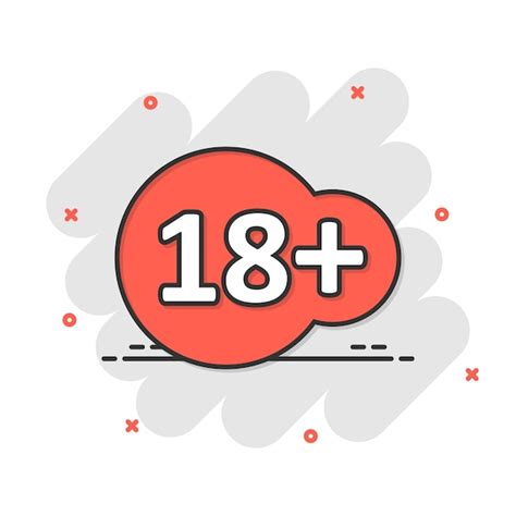 Dezoito mais ícone em estilo cômico 18 ilustração vetorial de desenho ...