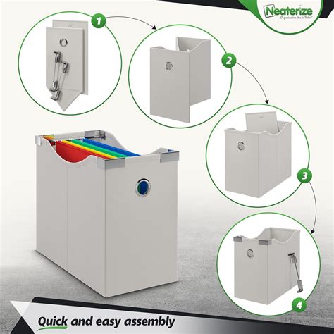 Buy NEATERIZE Hanging File Organizer Boxes for Home Or Office Storage ...