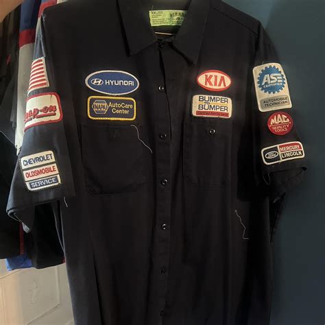 Mechanic shirt with patches - Depop