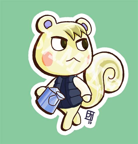 Marshal the Squirrel (animal Crossing) Sticker Design, Animal Crossing ...