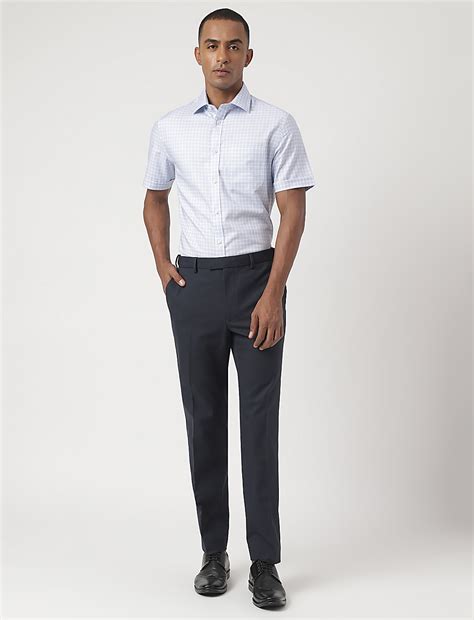 Buy Tailored-Fit Bi-Stretch Textured Trousers at Marks & Spencer