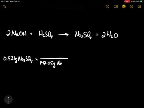 For the reaction 2NaOH+H2SO4âŸ¶Na2SO4+2H2O how man… - SolvedLib