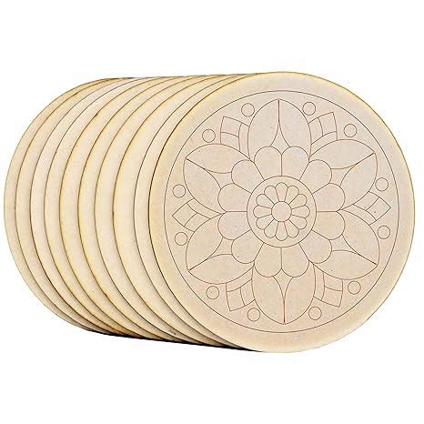 AJANTA ROYAL Wooden Pre Marked Circle MDF 3.5 mm Thick Round Cutouts ...
