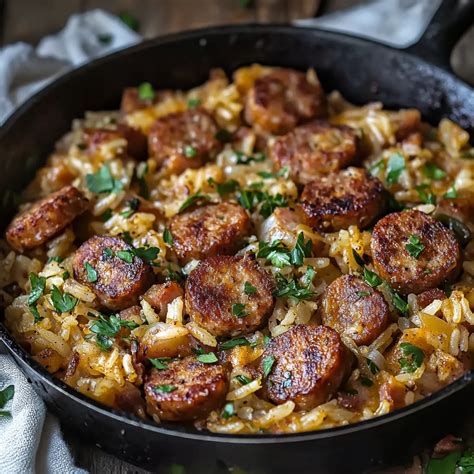 Easy Cajun Sausage and Rice Skillet Recipe - Quick One Pan Dinner ...