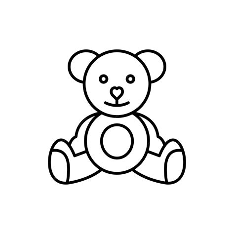 Premium Vector | Simple teddy bear vector outline icon eps 10 birthday ...
