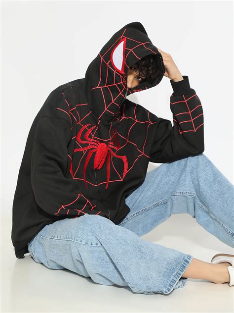 SHOWOFFFF Edition Women's Embroidered Black Hooded Zipper Sweatshirt