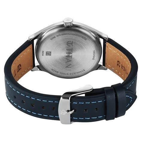 Buy Online Titan Neo Basics Analog with Blue Dial Blue Leather Strap ...