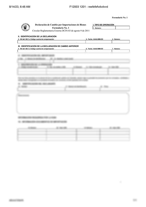 SOLUTION: F12003 1201 colombian import declaration form requirements and guidelines - Studypool