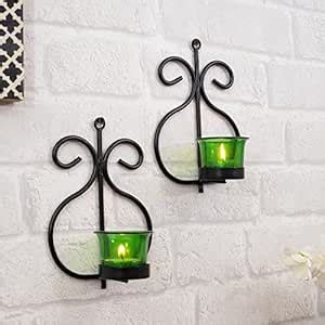 Buy Homesake® Wall Candle Sconce Set of 2 Wrought Iron Candle Holder ...