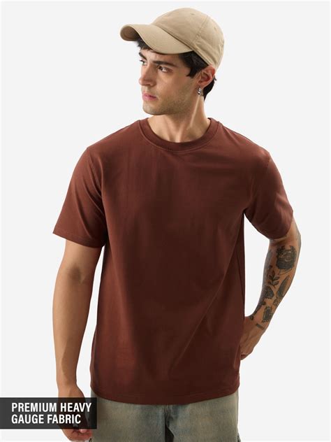 Buy Solids: Burnt Sienna Brown T-Shirts Online