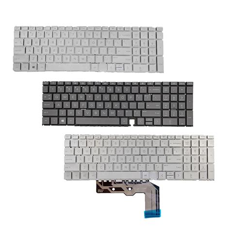 US Layout Laptop Keyboard for HP 15M 15-Ed Tpn-C149 Silver No Backligh ...