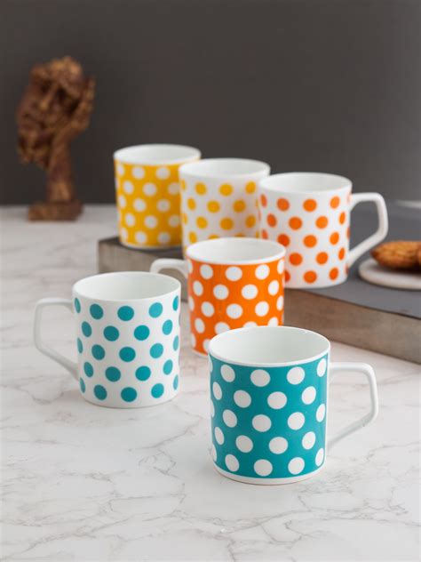 Buy Director Polkadot Coffee & Tea Mugs, 200ml, Set of 6 Online – Clay ...