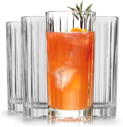 Amazon.com | Libbey Flashback Tumbler Glasses Set of 4, Timeless Ridged ...