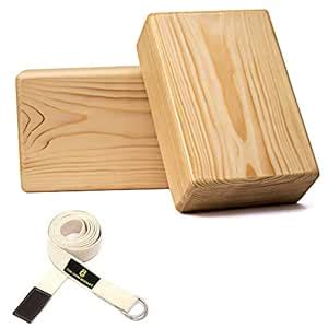 The Gym Bucket Yoga Wooden Block, Yoga Pilates Brick, Yoga Support for ...