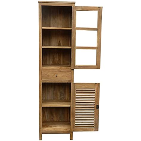 Recycled Teak Wood Lumbrera Vertical Bathroom Linen India | Ubuy