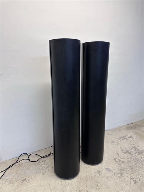 Postmodern Black Torchiere Mercury Bulb Floor Lamps - a Pair For Sale ...