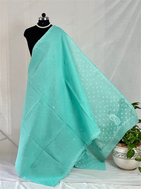Chikankari Hand-Embroidered Saree | Cotton | – BIGSAREES.IN