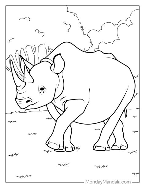 22 Rhino Coloring Pages (Free PDF Printables)