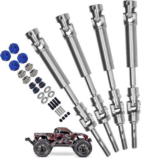 Nvwadayu 4pcs Stainless Front Rear Drive Shaft CVD Upgrades Part for 1/10 Traxxas Slash Vxl 4x4 ...