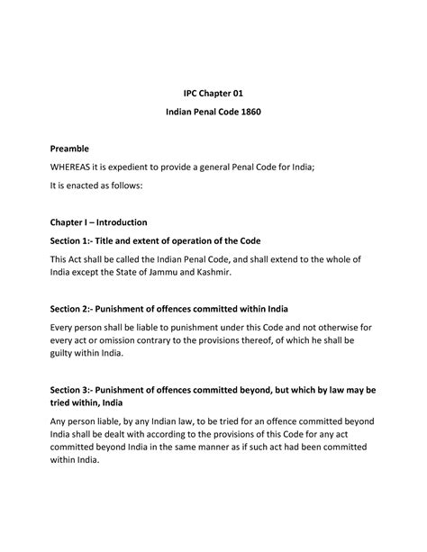 IPC Chapter 01 - IPC Chapter 01 Indian Penal Code 1860 Preamble WHEREAS ...