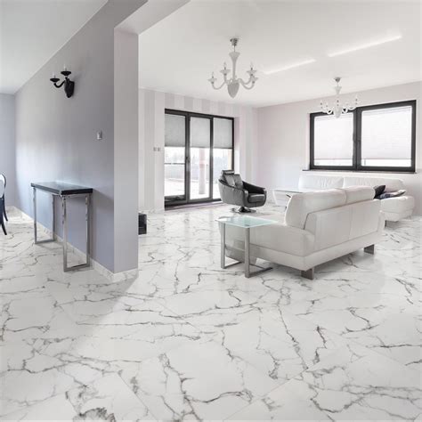 SomerTile 18x18-inch Classic Calacatta Ceramic Floor and Wall Tile ...