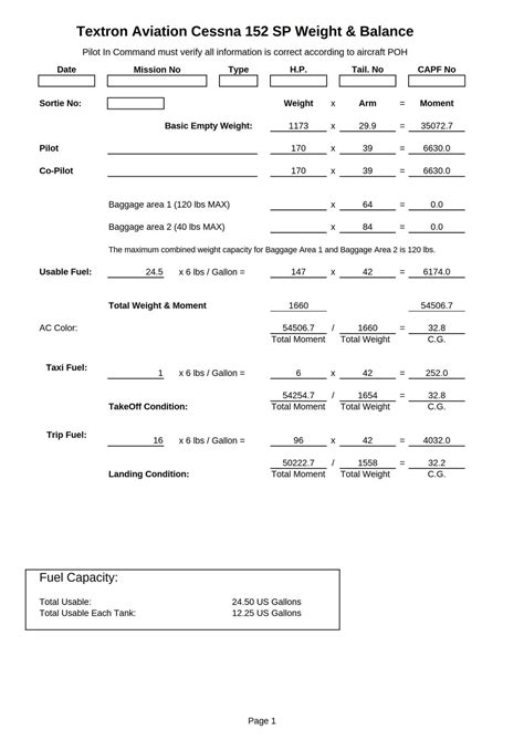 How To Fill Out Weight And Balance Sheet at Harold West blog