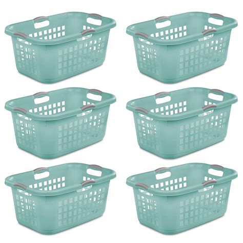 Sterilite Stackable Plastic Laundry Basket, Aqua, 6 Pack - Walmart.com ...