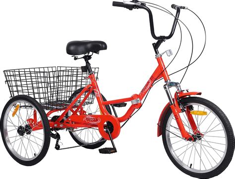 Buy Sencen Adult Folding Tricycle 7 Speeds, 3 Wheel Folding Trike Bike ...