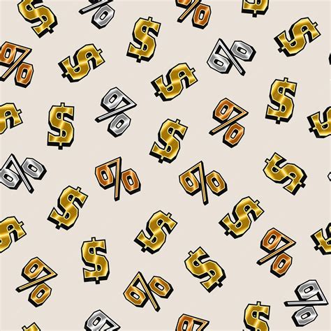 Premium Vector | Seamless pattern with dollar and percent symbols