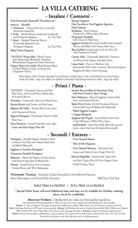 Catering in Brooklyn & Queens | La Villa Pizzeria