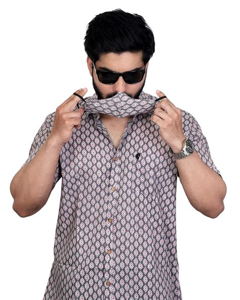 Buy FAB JODHPURI Men's Printed Casual Shirt (Multi Color) 100% Cotton ...