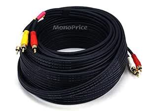 Buy Monoprice 102181 50-Feet Triple RCA Stereo Video Dubbing Composite ...