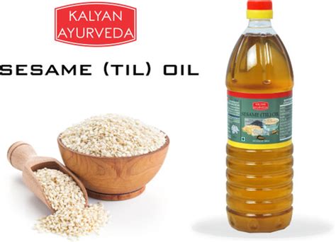 KALYAN AYURVEDA 100% Pure Unrefined Sesame (Til) Oil, 1 Liter Sesame ...