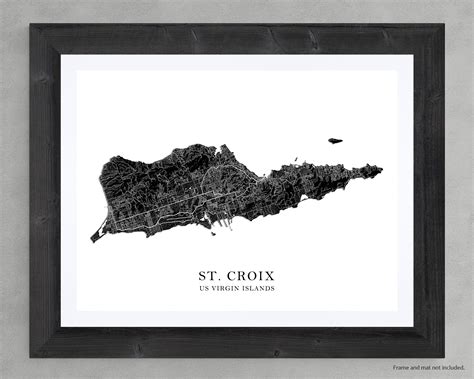 St Croix Map of St Croix USVI Wall Art Print Saint Croix US - Etsy Canada