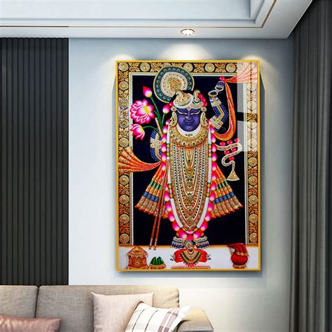 Modern Shreenath Ji Maharaj Acrylic Wall Paintings for Contemporary Ho ...