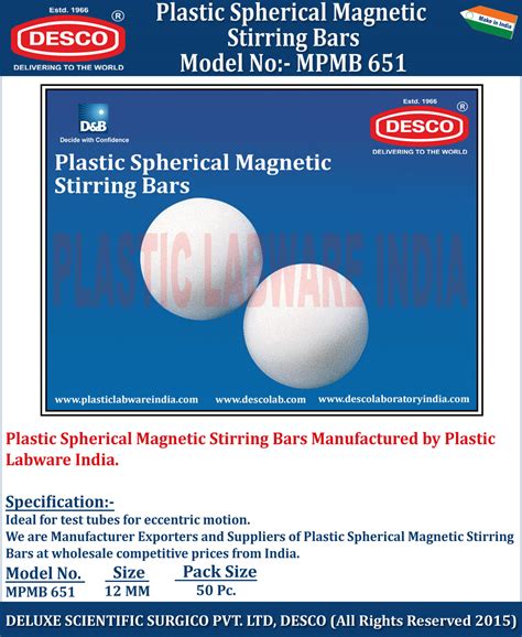 Plastic Spherical Magnetic stirring Bars Manufacturer and Expoerter India