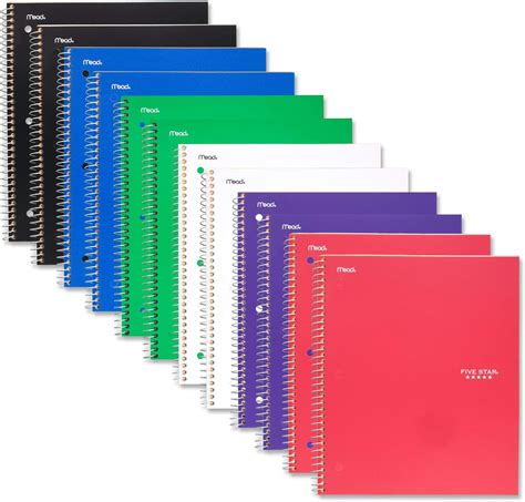 Buy Five Star Spiral Notebook, 12 Pack, 1-Subject, College Ruled Paper ...