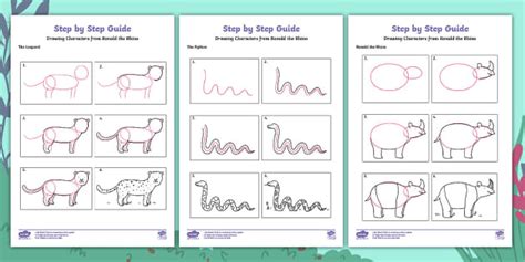 Easy How to Draw Jungle Animals For Kids | Art Resources
