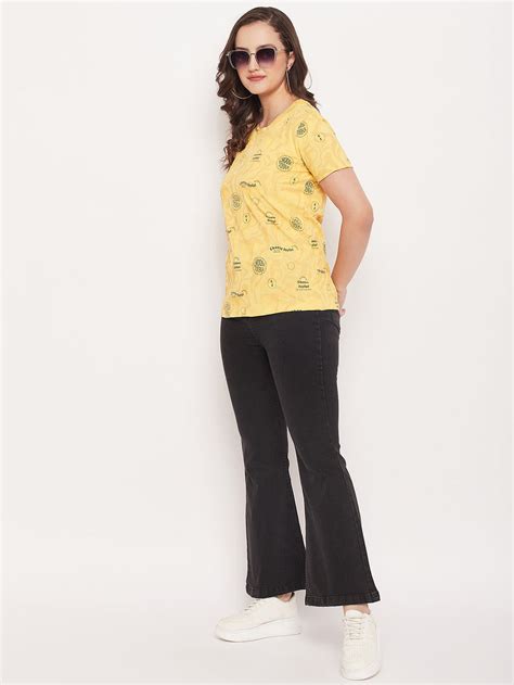 Madame Mustard Printed Regular Fit T-Shirt