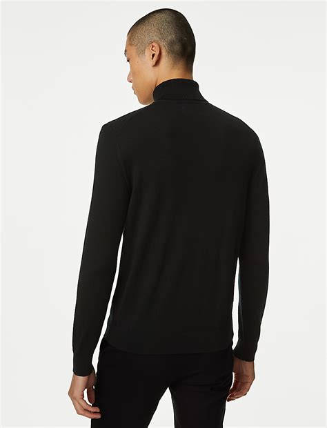 Buy Pure Extra Fine Merino Wool Roll Neck Jumper at Marks & Spencer