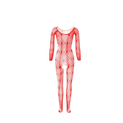 Lolmot Womens Sexy Fishnet Bodysuit Lingerie Long Sleeve Bodysuit ...