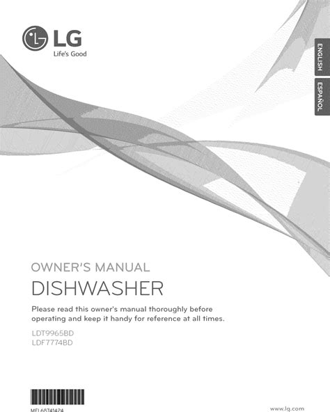 LG LDF7774BD 1602202L User Manual DISHWASHER Manuals And Guides