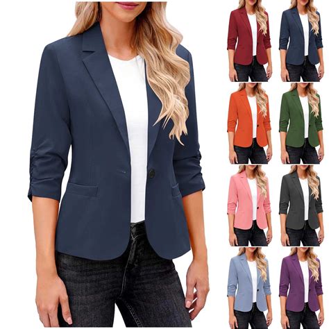 Bovxnpu Womens Casual Blazer Jacket Business Casual Outfits for Work ...
