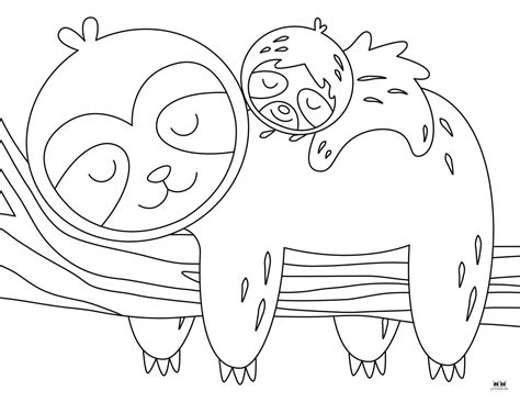 Sloth Coloring Pages - 25 FREE Printables - PrintaBulk