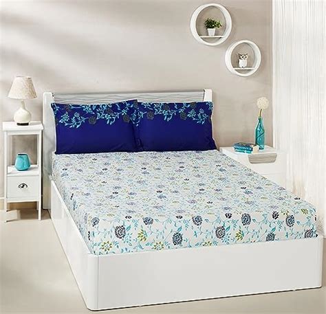 Buy Amazon Brand - Solimo Floral Splash 144 TC 100% Cotton Double ...