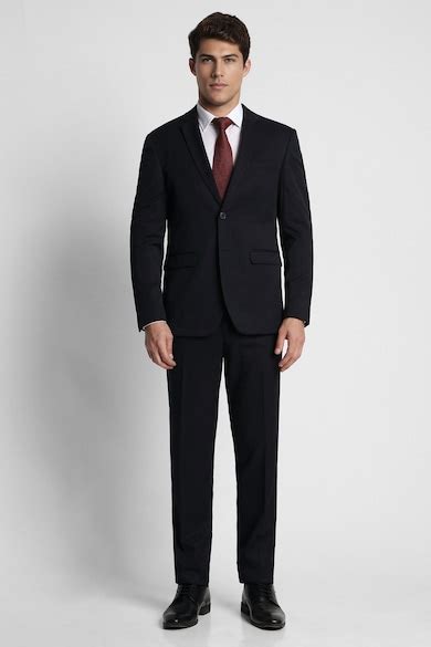 Buy Men Blue Solid Formal Two Piece Suit Online - 676630 | Peter England