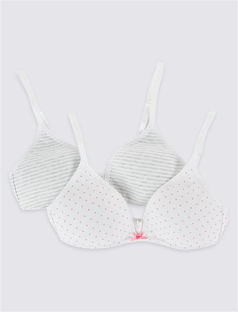 Buy 2 Pack Striped & Spotted Bras at Marks & Spencer