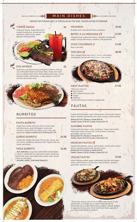 Menu - El Cielo Mexican Restaurant