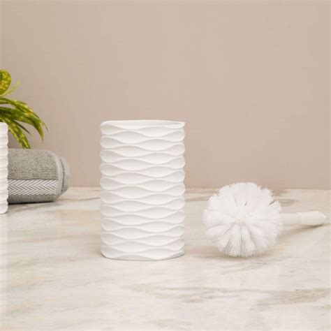 Home Centre Marshmallow Detroit Textured Toilet Brush Holder : Amazon ...